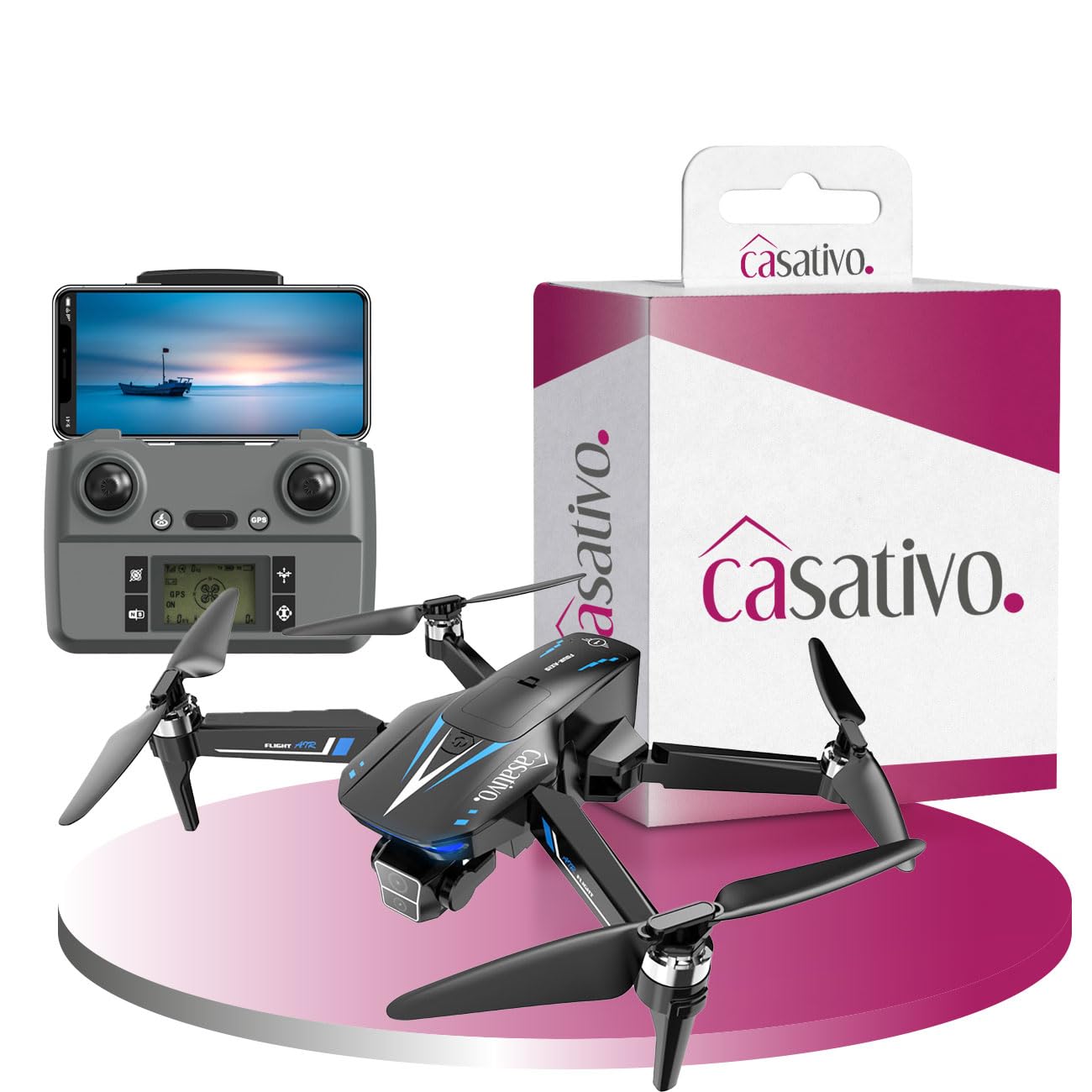Profi GPS-Drohne mit Full-HD-Kamera & 3-Achsen-Gimbal – 800m Reichweite, Live View, Follow-Me-Modus & Ersatzrotoren