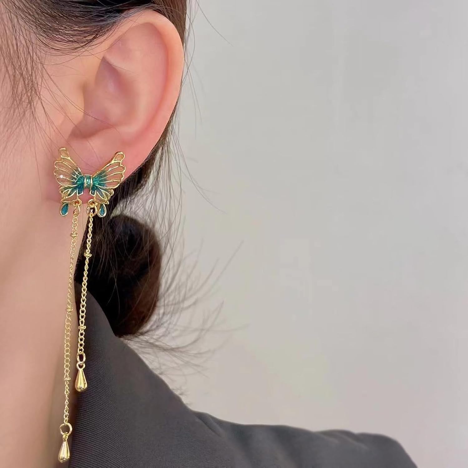 NEWITIN 3 Pairs Long Flower Earrings for Women Hypoallergenic Earring Leaf Floral Tassel Earring Statement Flower Dangle Pink Floral Earrings for Women - Image 6