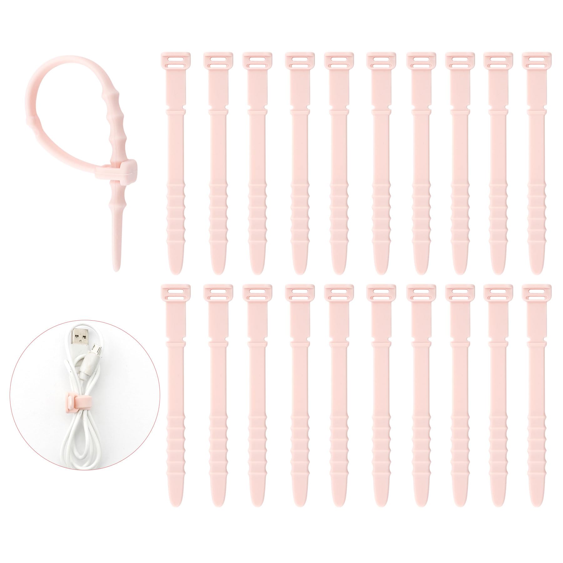 Silicone Cable Ties Silicone Zip Ties Wire Ties Cord Organizer Cable Ties Reusable Zip TiesCable Organizer Tie Wraps Home Office Essentials Twist Ties Small Zip Ties أربطة الكابلات سيليكون أ