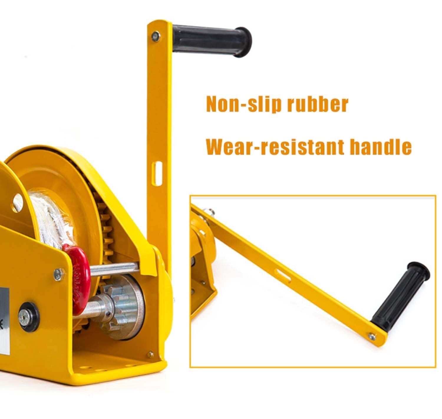 Heavy Duty Hand Winch with 8/15/20/30 M Wire Cable and Alloy Hook, Rope Crank 2600 LBS Capacity, Boat Trailer Hand Winch, Two Way Ratchet and 4:1 Gear Ratio (Size : 30m Cable)