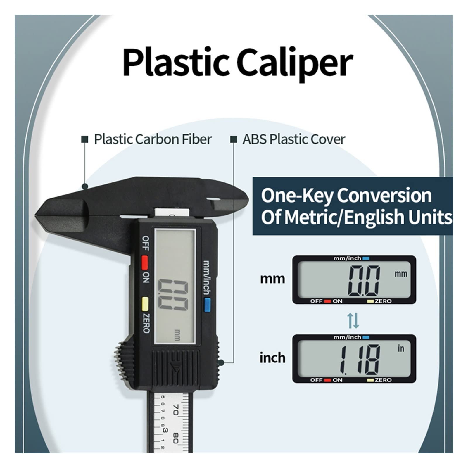 Calibrador Digital de Fibra de Carbono, calibradores Vernier de plástico, Instrumento de medición electrónico, micrómetro, Regla de Profundidad, Herramientas de medición