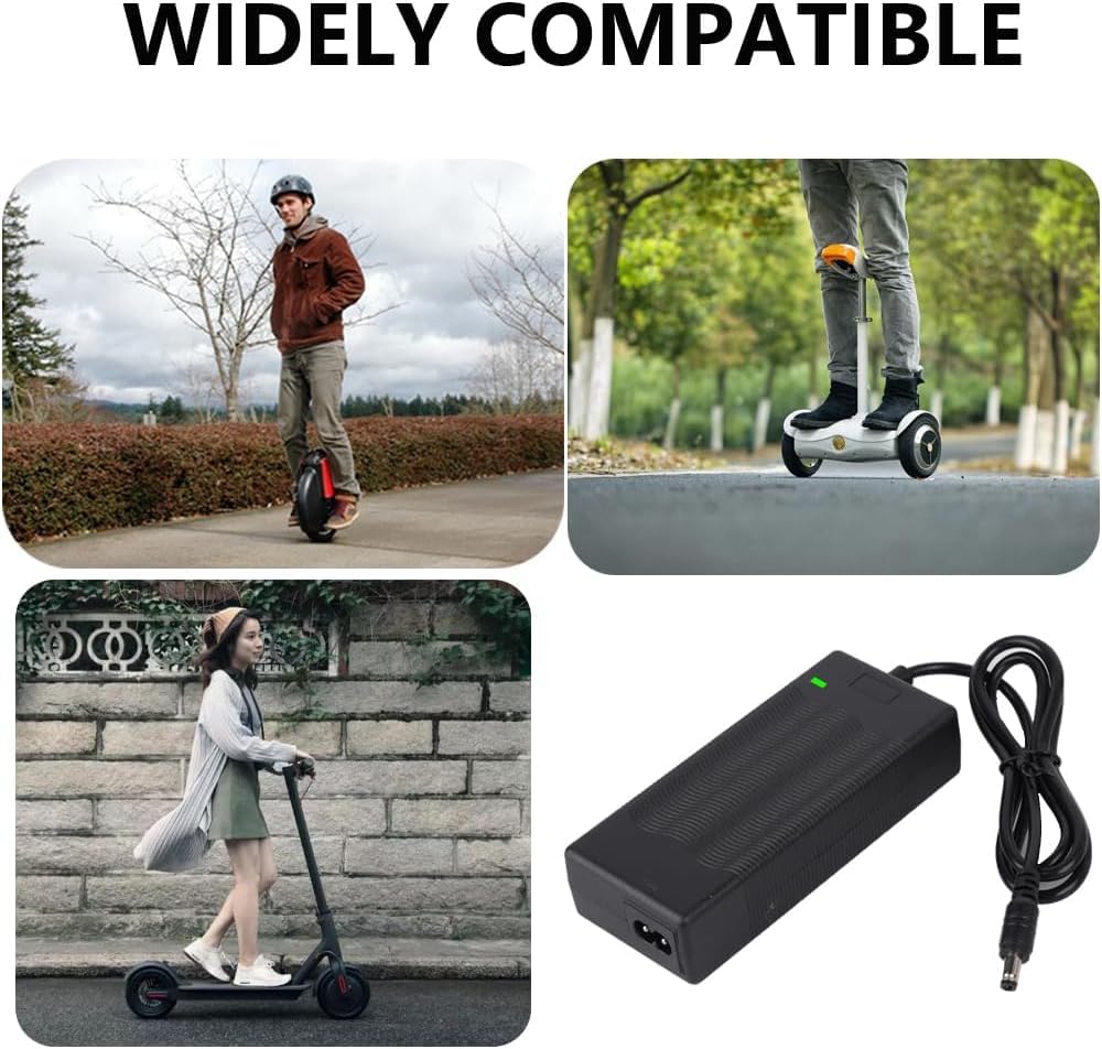 Cargador para Patinete Eléctrico con 2 Conectores, 42V 2A Cargador de Batería Universal 36V, Adaptador de Cargador para Hoverboard, Patinete Eléctrico, Monociclo — view 4
