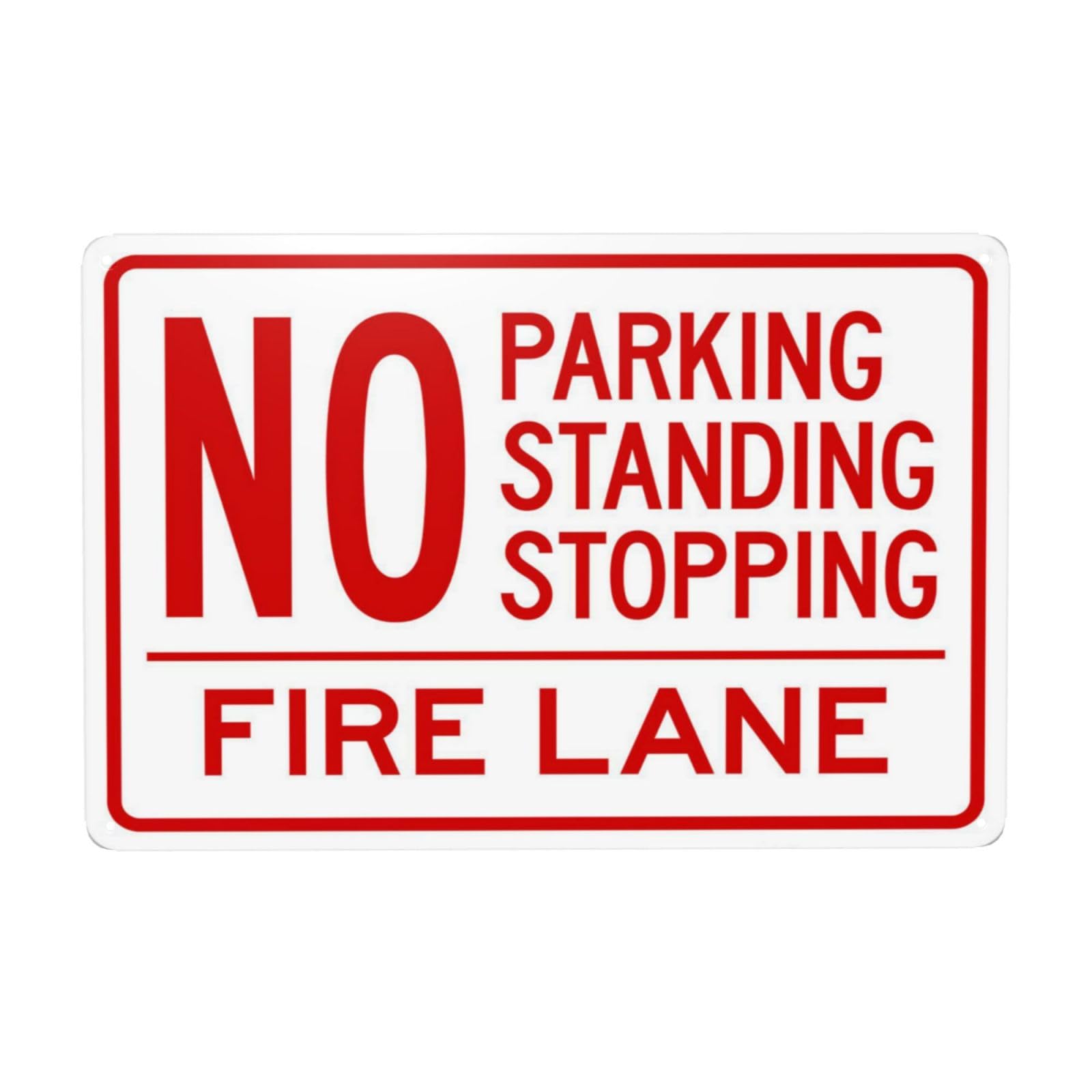 SMAZDFXX No Stopping Standing Parking Fire Lane Sign Metal Signs, Cautions Security Tin Sign, Safety Warning Signs, Street Business Wall Decor 5.5"x8"