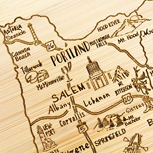 Image of Totally Bamboo A Slice of Life Oregon Engraved Map Cutting Board