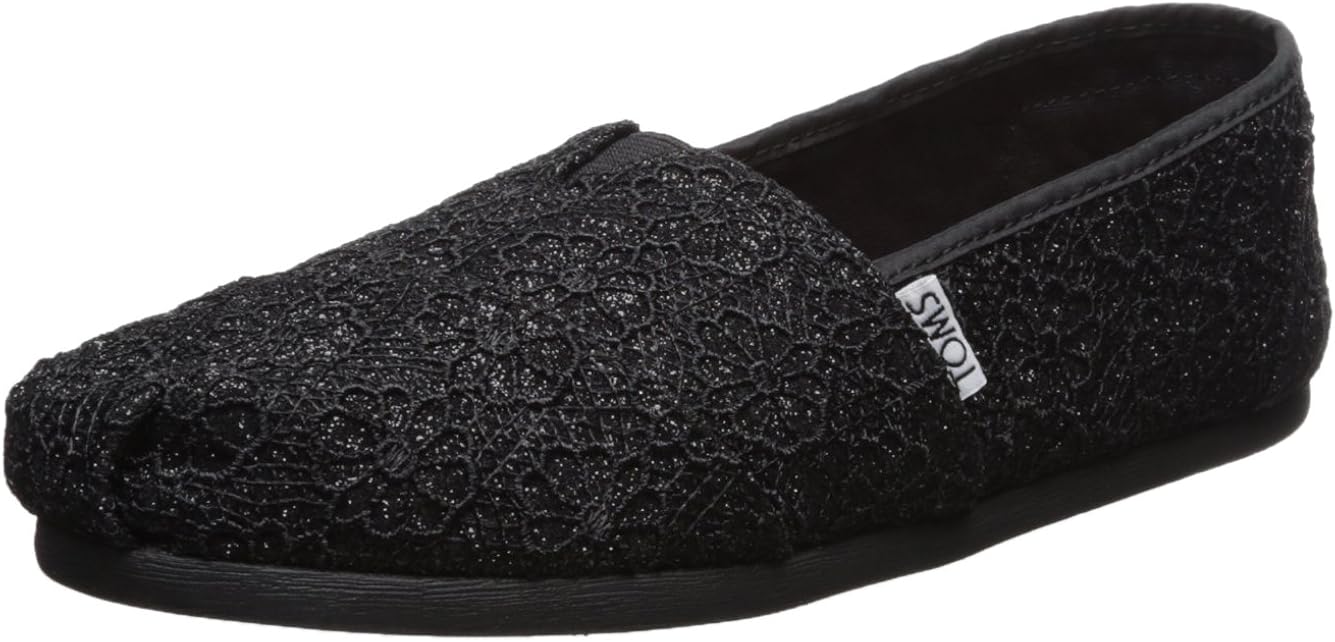 Toms Womens 10009295 Black Crochet Glitter Alpargata 10009295 Black Crochet Glitter Alpargata Black Size 5 5 M Us Amazon Co Uk Shoes Bags