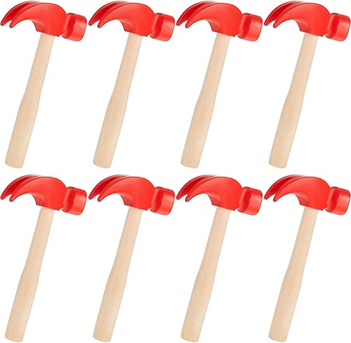 Lewtemi Martillo de madera, 8 unidades, martillos de simulación, herramientas de mantenimiento de juguetes pequeños, juguetes para educación,