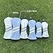 3pcs Golf Wood Head Covers Headcovers Set Includes Driver Headcover fits up to 460cc Drivers, Rotatable Golf Fairway Wood Headcover and Hybrid Head Cover (Light Blue| White Stripes)