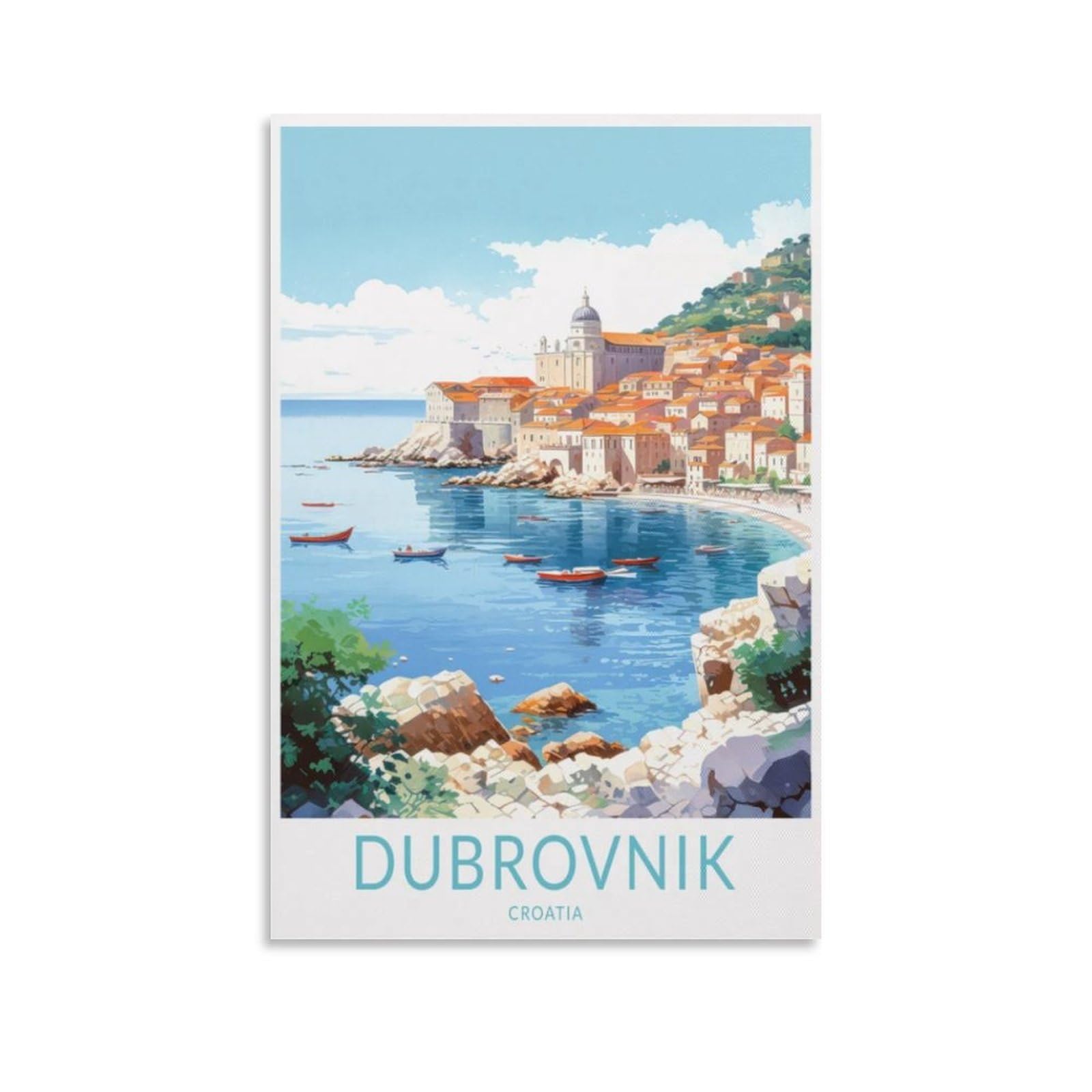 Dubrovnik Croatia Vintage Travel Posters Coast 12x18inch(30x45cm) Wall Art Picture Print Canvas Art Poster Modern Family Bedroom Decor Posters