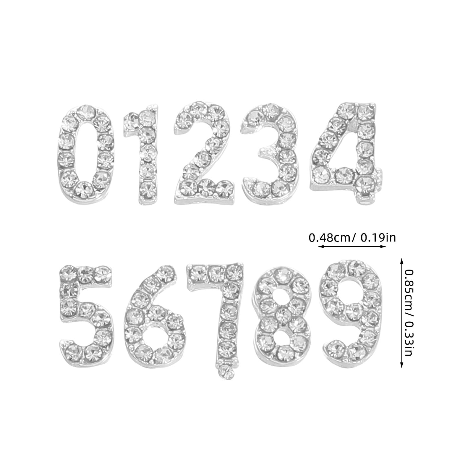 100pezzi Ciondoli Numerici Per Unghie Strass Accessori Per Nail Art Decorazioni Numeri Per Manicure Di Gioielli Retro Piatto