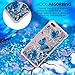 for iPhone 8 Plus Case Glitter,CAIYUNL Liquid Sparkle Bling Luxury Clear Cute Phone Cases Slim Cover TPU Girls Kid Men Shockproof for Apple iPhone 7 Plus/iPhone 6S Plus/iPhone 6 Plus -Blue Butterfly