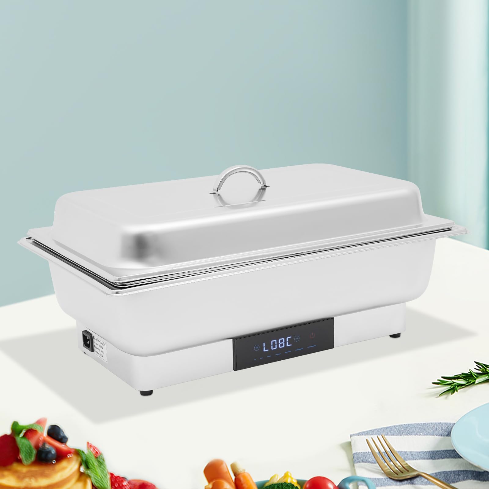 Podgrzewacz do potraw ze stali nierdzewnej, pojemnik na ciepło, zestaw bufetowy, elektryczny zestaw do bufetu, podgrzewacz bufetu, pojemnik na jedzenie, do cateringu, bufetu i na imprezę