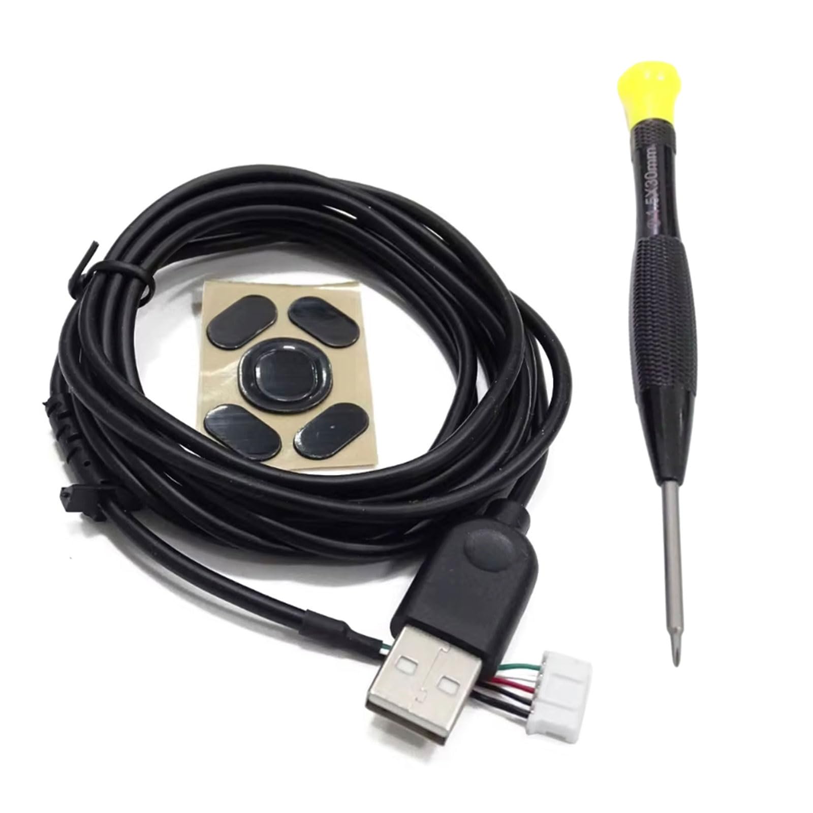 Whoasyst G102 Maintenance Bundle Durability Rubber Cable, Skid-Resistant Feet, Screwdriver Enhanced Gaming Screwdriver Smooth Operations Gaming Tools