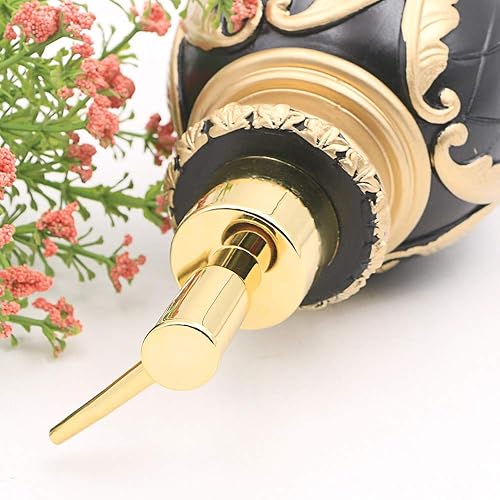Miniatura 5 de LUANT Bomba dispensadora de jabón líquido de 12 onzas para encimeras de cocina o baño, color negro con oro
