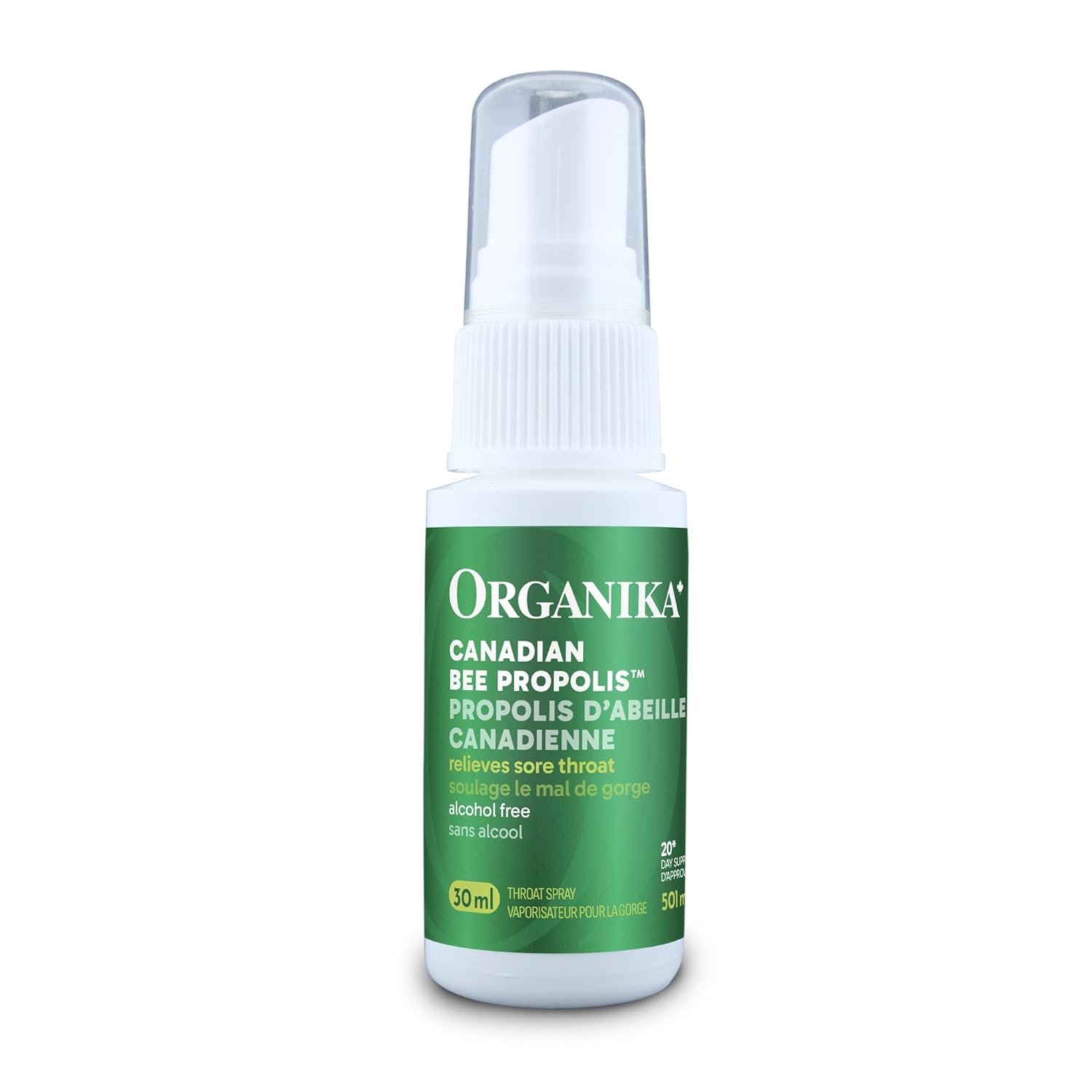 Organika Bee Propolis Throat Spray- Alcohol Free, Soothing, Immune Support- 30ml
