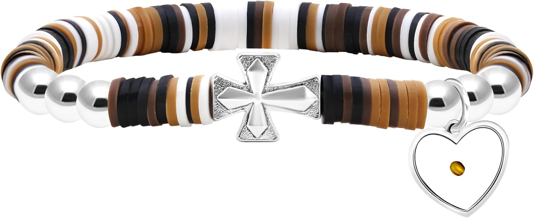 Yongxu Macaron Colored Polymer Clay bracelet with Heart