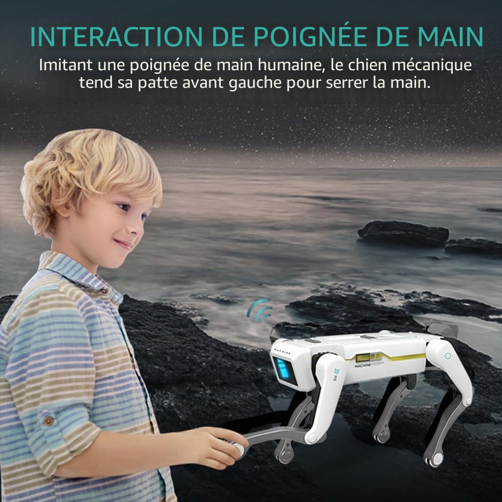 Robot chien télécommandé intelligent avec tour de protection, contrôle par application, programmable, dansant