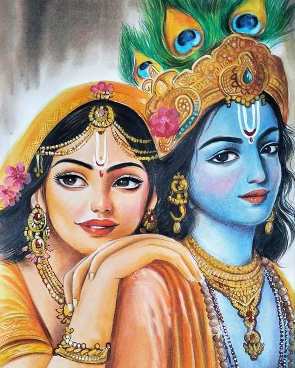 Image of Whattacraft! DIY Acrylic Paint by Number Kit for Adults Kids Beginner Number Painting Kit DIY Canvas Painting by Number Wall Decoration DIY Painting Kit for Adults | Krishna Color By Numbers (WAC1-117)