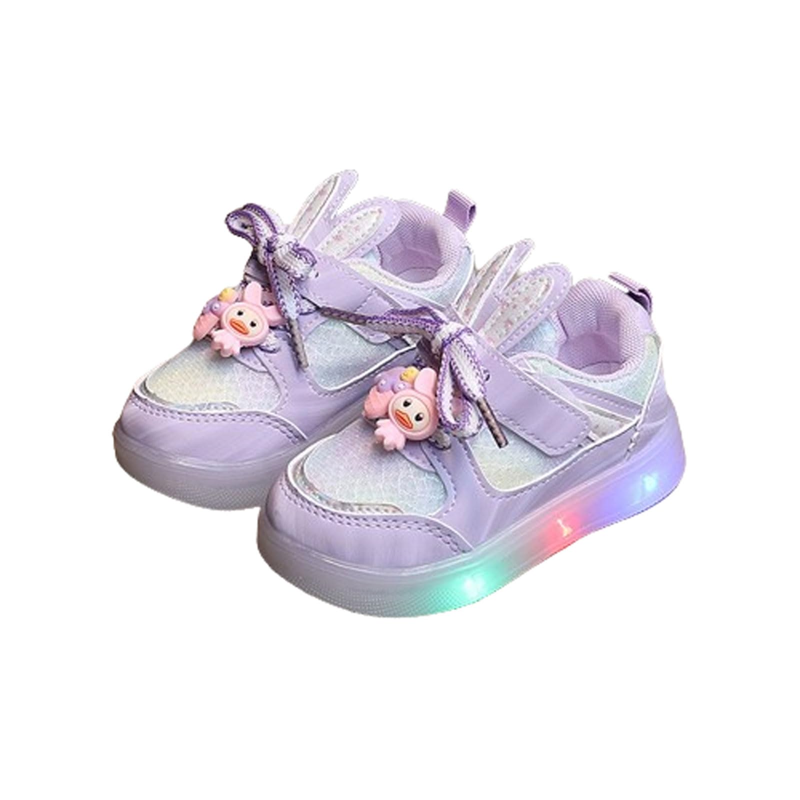 BlissbuiltBaby Girl's Shoes First Walkers,LED Light Up Trainers,Luminous Breathable Casual Shoes With Light,Soft Sole Non-Slip,Perfect For Party,Birthday