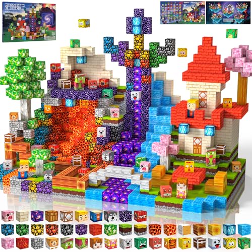 Construction Magnetique Enfant 150 pièces 2CM Magnetic Blocks 3+ Jeux Aimants, Bloc de Cube Magnétique de pour Garçon et Fille, Jouet Créatif Montessori...