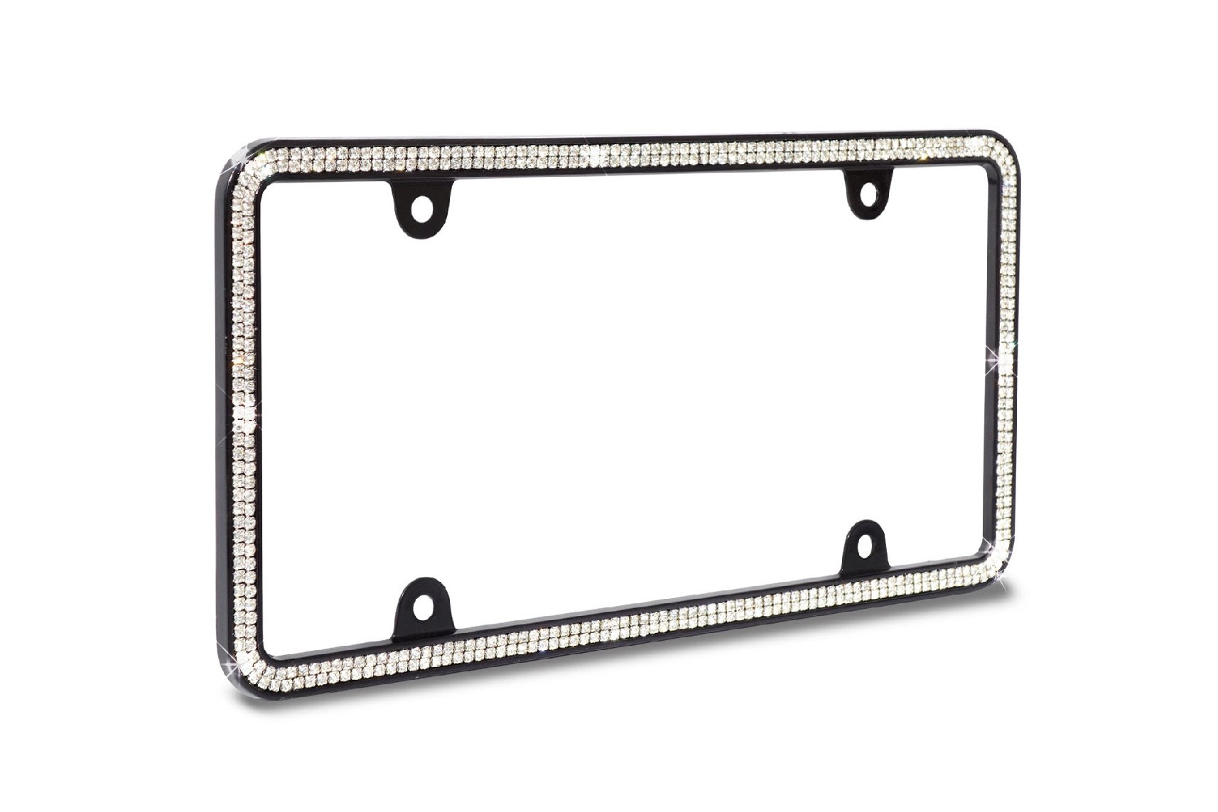 Jr2brilliant Sparkling Crystals Black Metal License Plate Frame