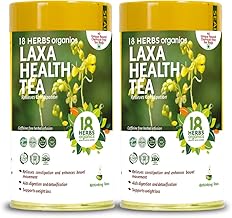 18 Herbs Organics Health With Herbs Health Laxa Tea (80 Tea Bags - Pack Of 2) - Laxatives For Constipation - Senna & Green Tea - Enhances Bowel Movement, 354 Gram