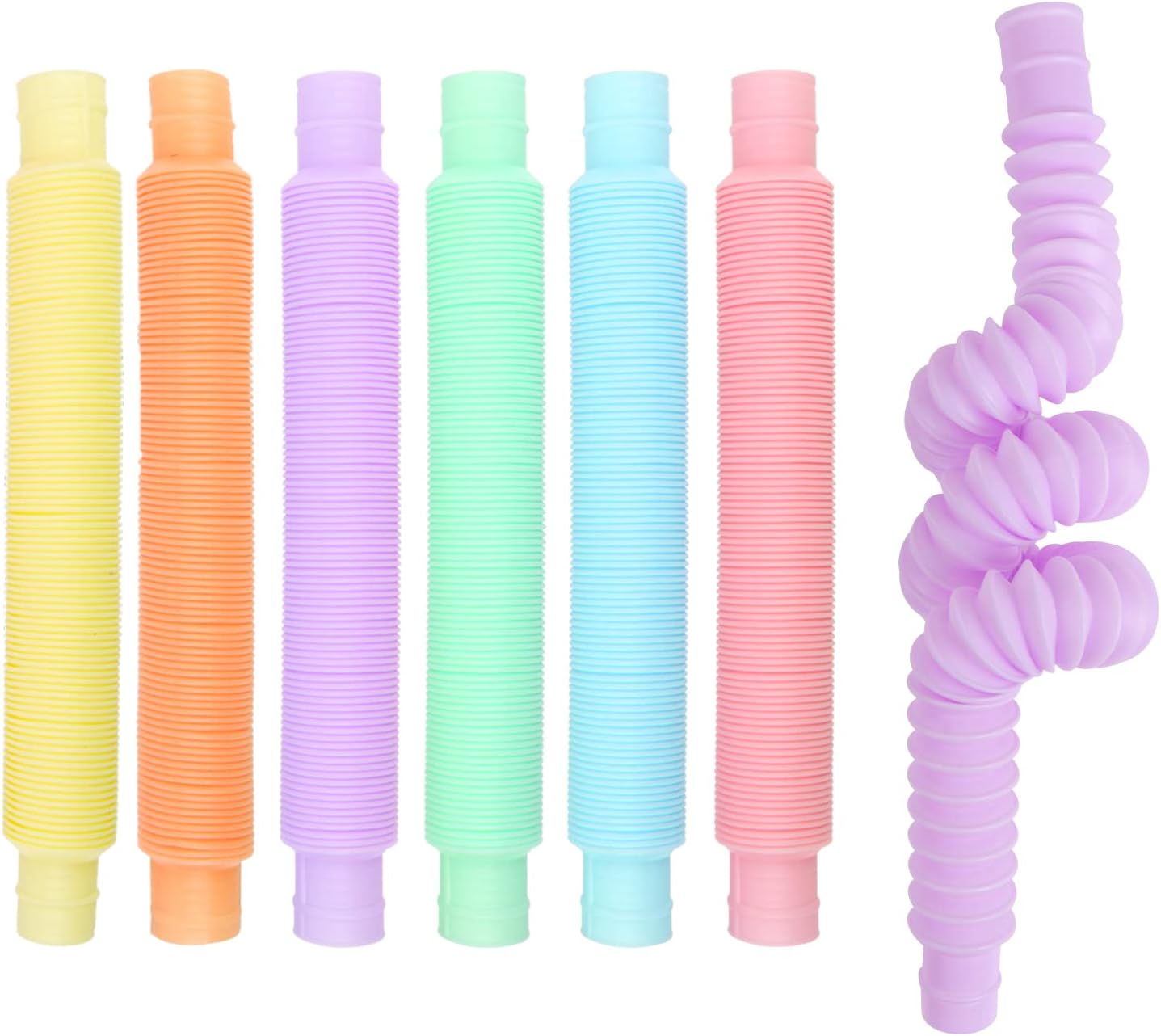 VEYLIN Pop Tubes, 6PCS Fidget Toys for Kids, Sensory and Learning Toys for Toddlers