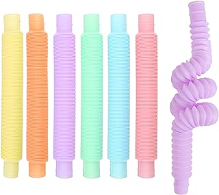 VEYLIN Pop Tubes,6PCS Sensory Fidget Toys Toddler Sensory Toys Fidget Toys for Sensory Kids and Kids Learning Toys