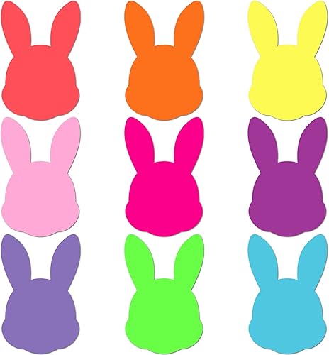 Geyee 108 Pcs Easter Bunny Paper Cutouts Classroom Small Bulletin Board Cut Outs Assorted Cutouts Classroom Decoration Paper Die Cuts for DIY Kids Projects Craft School Party Decor(Colorful, Classic)