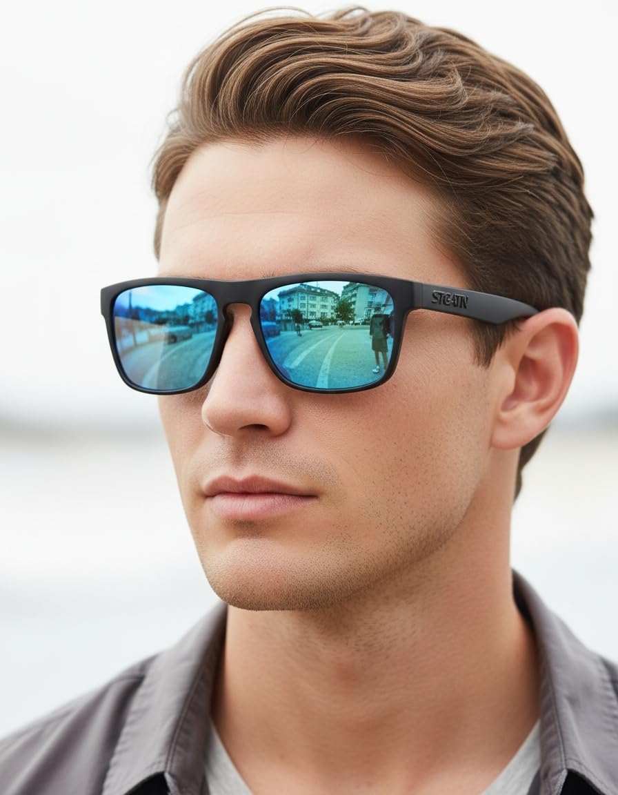 STGATN Polarized Sunglasses For Men,Tr90 Ultralightsquare Shades Sun Glasses Men Driving Fishing UV Protection - Image 2