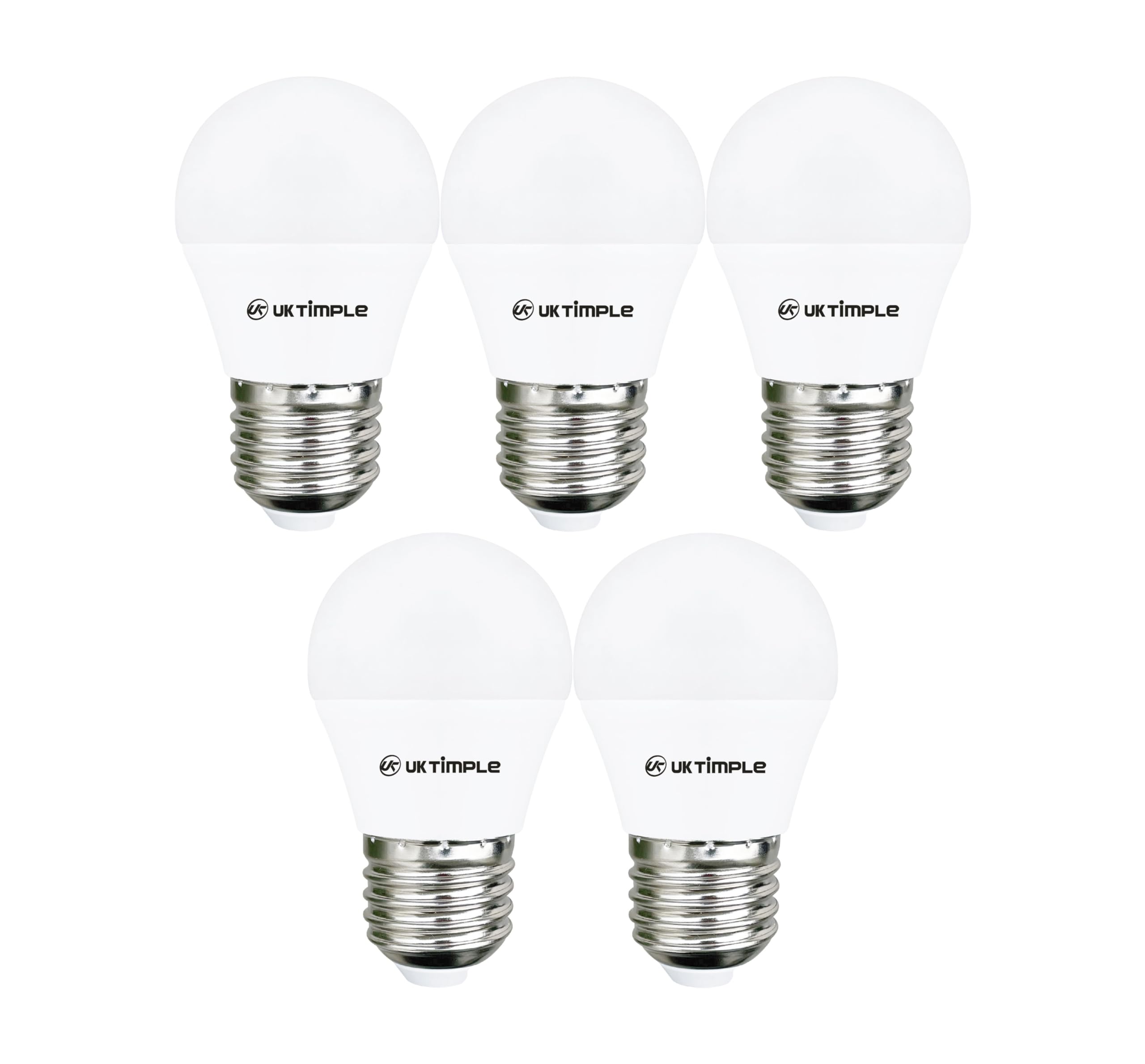 Uk Timple 3W E27 LED Light Bulbs Daylight 6500K, 30W Equivalent, 320 Lumens, Edison Screw ES Base, Energy Saving G45 Golf Ball Lamp, Instant On, 25,000 Hour Lifespan, Multipack