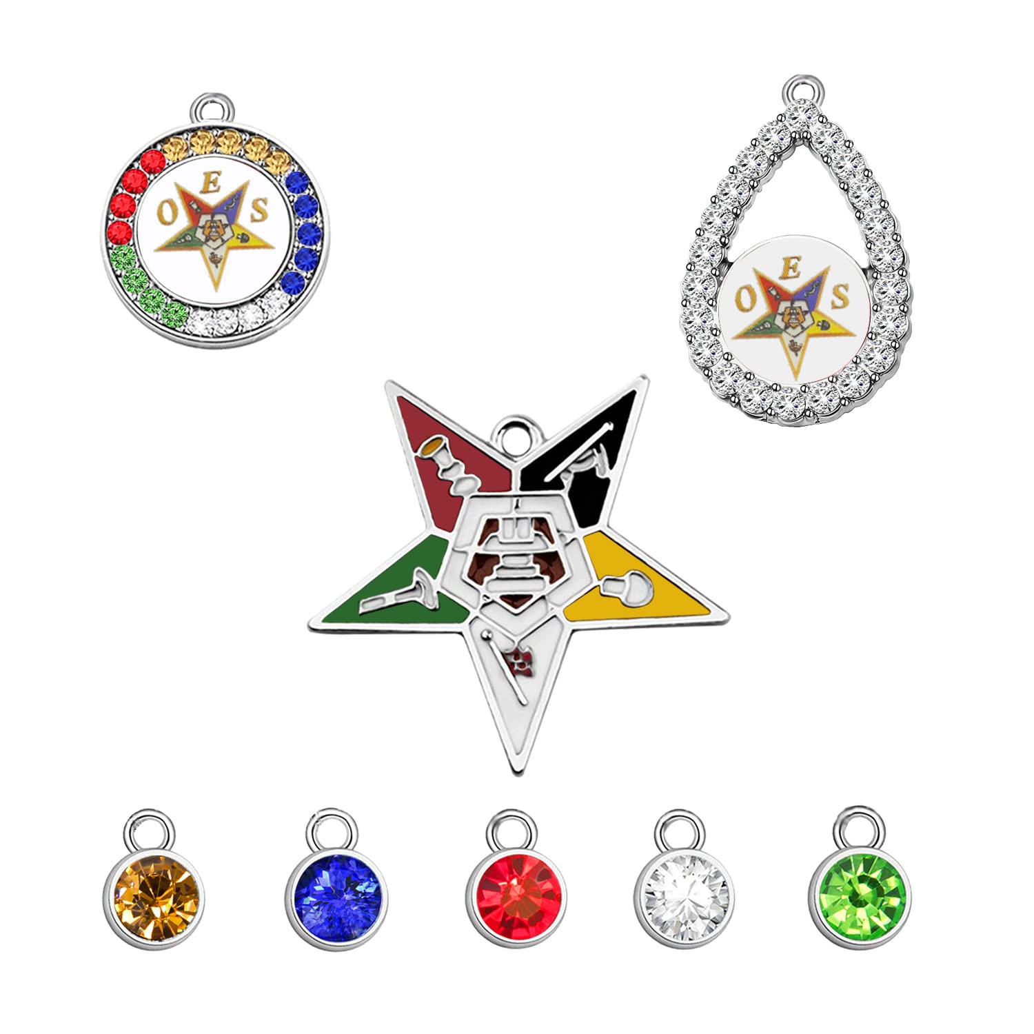 8PCS OES Sorority Jewelry Charms Order of The Eastern Star Sorority Gift OES Paraphernalia Gift for Jewelry Making DIY