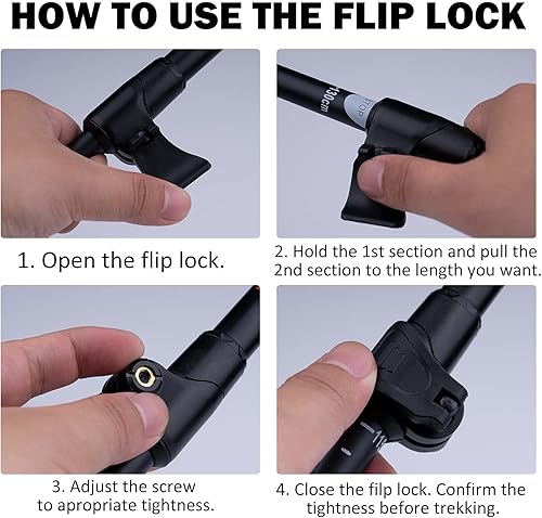 Miniatura 4 de Bastones de senderismo nórdicos para hombres y mujeres, paquete de 2 bastones nórdicos de aluminio - Bastones nórdicos con agarre ergonómico