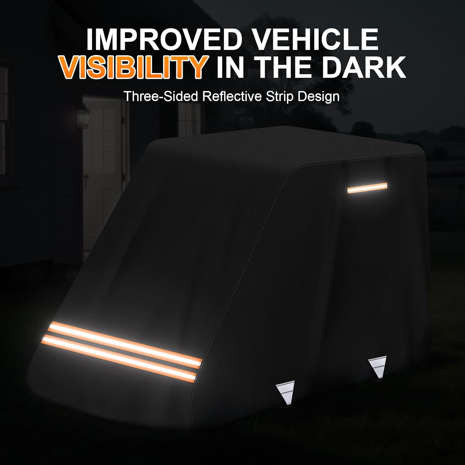 Waterproof Cabbed Skid Steer Cover, 420D Heavy Duty All-Weather Protection Skid Steer Cover with Air Vents, Compatible with John Deere, Caterpillar, Bobcat, 148" x 75" x 80"