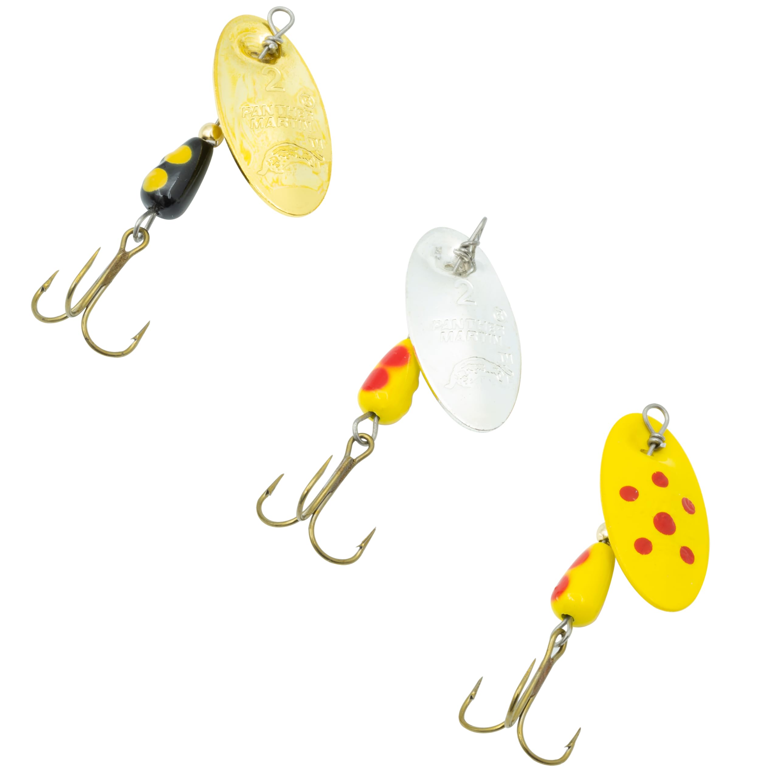 Panther Martin Fishing Lures 3-Pack All Time Greatest Fish Catcher World Famous Spinning Lures in Value Kit Spinners for Trout, Salmon, Panfish, Bass, Crappie & Perch