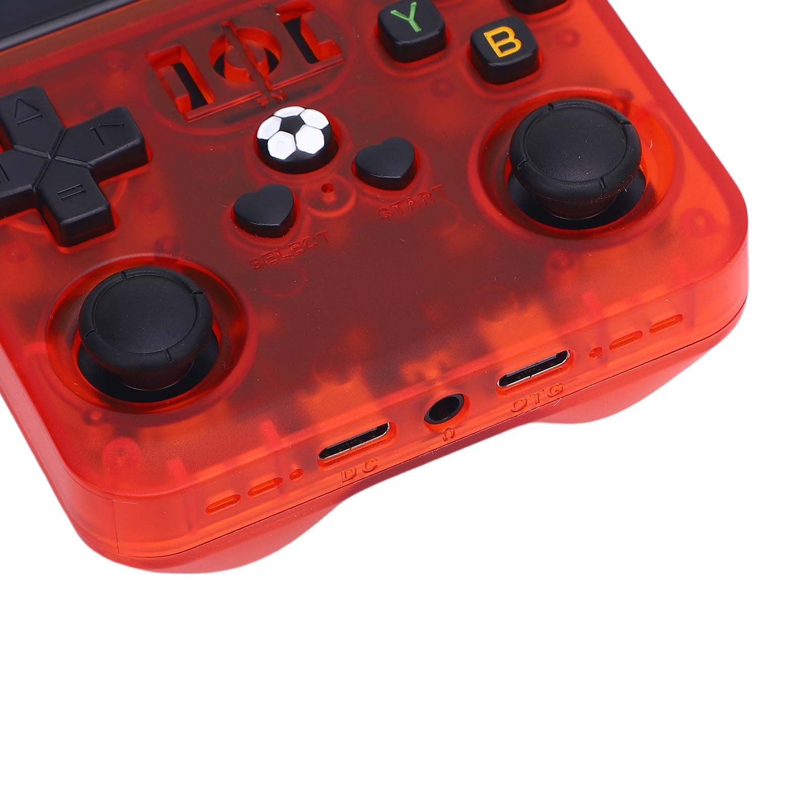 Jiawu Console per Videogiochi retrò Portatile, Schermo da 4 Pollici Ad Alta Risoluzione, Batteria a Lunga Durata per gli Appassionati di Viaggi, ABS Trasparente Rosso (#12)
