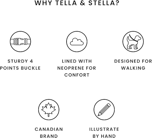 Miniatura 5 de Tella  Stella - Collares de perro - Collar de nailon ajustable ancho y suave en el pelo del perro forrado con neopreno para mayor comodidad anillo