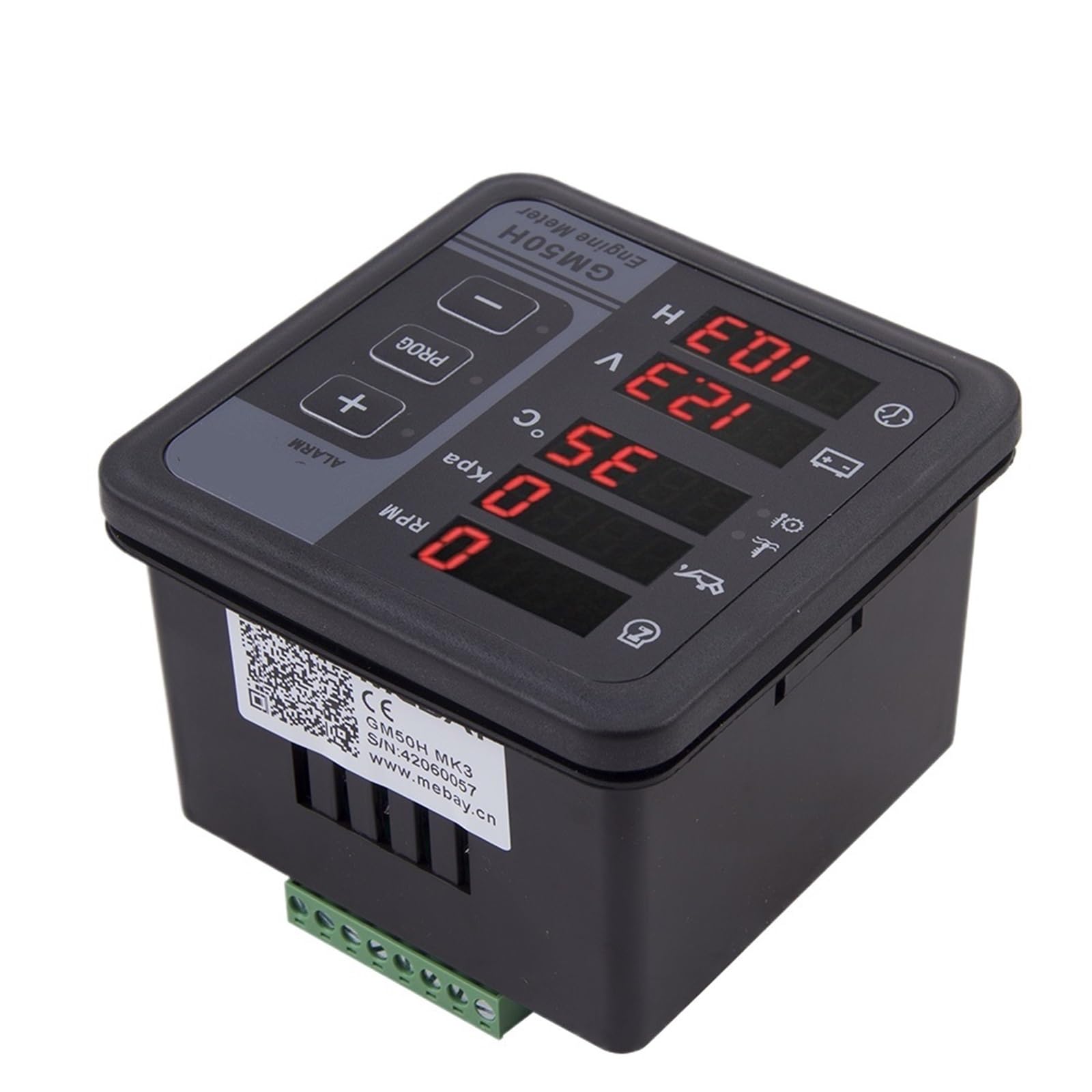 ZLGYGLEO 1 pz GM50H MK3 Misuratore digitale del motore Monitor del generatore diesel con sensore della temperatura dell'acqua Sensore della pressione dell'olio(GM50H MK3)