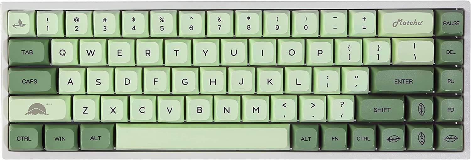 BOYI WK68 Hot Swappable RGB Mechanical Keyboard,Wireless Bluetooth 5.0/2.4G/Wired Type-C Tri-Mode PBT Sublimation Keycaps 65% Gaming Keyboard(Gateron Yellow Switch, Matcha XDA Keycaps)