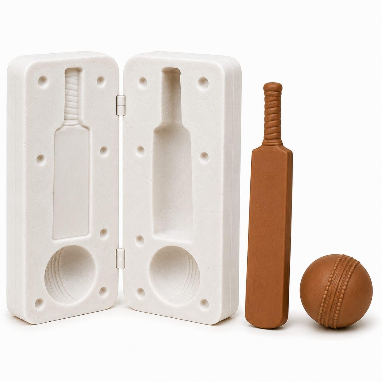 DIY Bat & Ball Silicone Mould with Premium Natural Clay | Cricket Bat Ball Shape Mold for Clay Art, Resin, Plaster & DIY Craft | Reusable Mould | Air Dry Clay Included-image-43