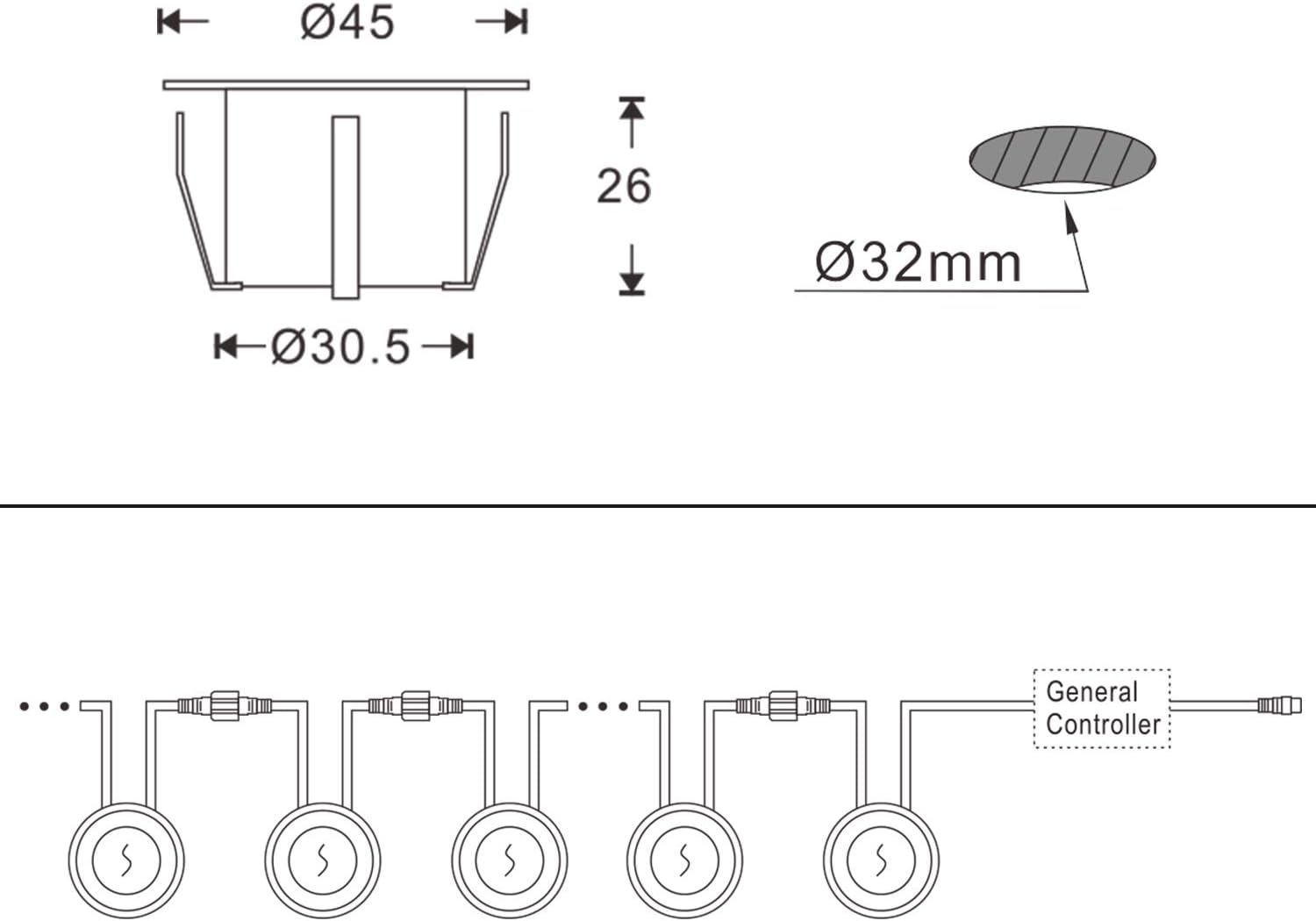 Best Deal Cheap 🛒 Recessed LED Deck Light Kits,Choose Size Φ1.78,12Pack Step Lights Kits In Ground Outdoor LED Landscape Lighting IP67 Waterproof, 12V Low Voltage for Garden,Yard Steps,Stair,Patio,Floor,Deck Railings