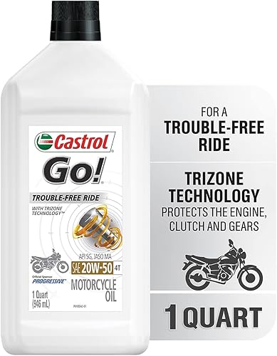 Miniatura 2 de Castrol 06102 GO! 20W-50 4T - Aceite de motocicleta - Botella de 1 cuarto de galón, (paquete de 6)