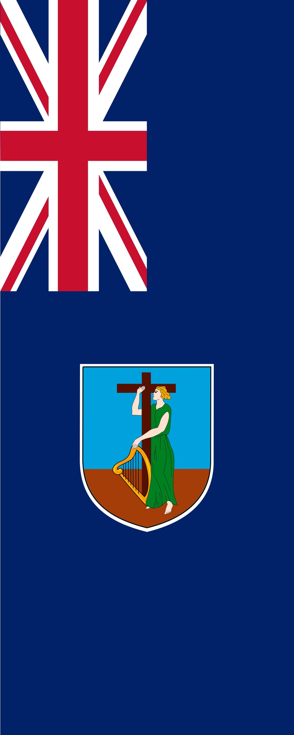 Drapeau Montserrat 300x120cm grand format portrait haut de gamme