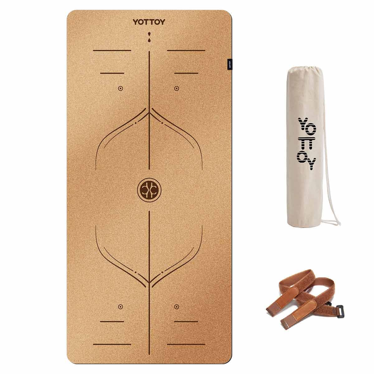 yottoy yoga mat,non-slip hot yoga mat with anti-tear design and friendly natural rubber mat with strap and bag