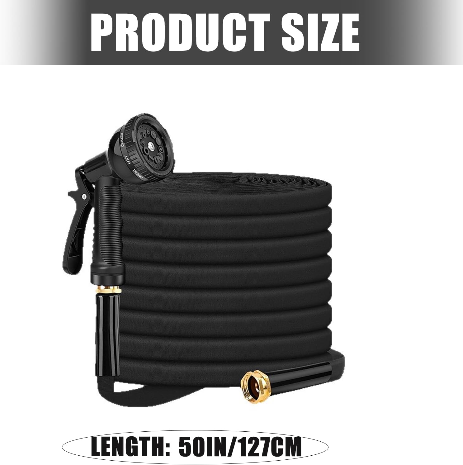 50FT Non-Expanding Garden Hose,Flexible Ultra-Light Water Hose,Multiple Layer PVC,Burst-Regular Lead-Free, Anti-Kink, High-Pressure Freeze Strong Water Hose