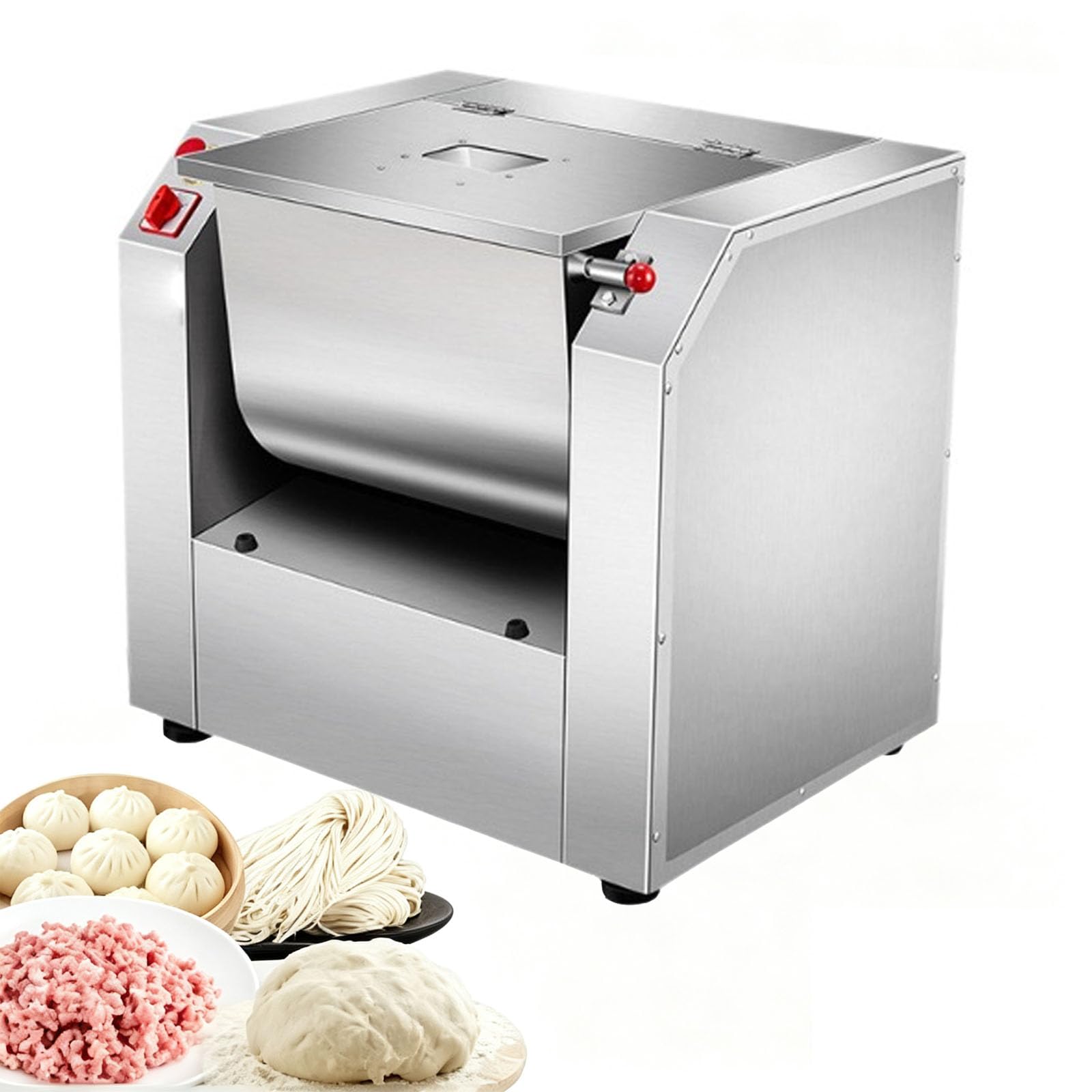 JOSBY Impastatrice Orizzontale in Acciaio Inox, Impastatrice Orizzontale A Rotazione Bidirezionale con Pulsante di Arresto di Emergenza, per Impasti E Ripieni di Carne 25kg