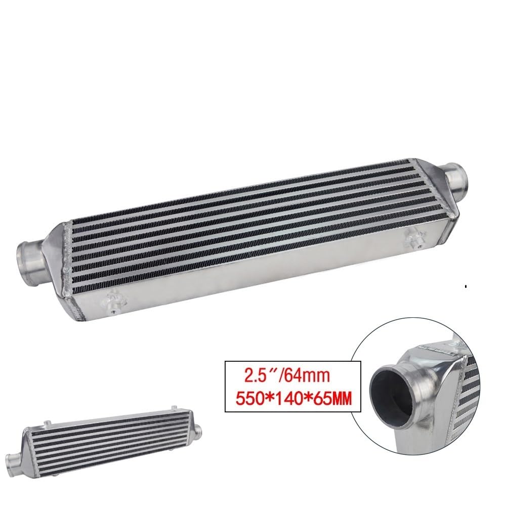 Intercooler aluminiowy 550 * 140 * 65mm uniwersalny Turbo Intercooler Bar i płyta OD = 2.5 "intercooler montowany z przodu VR-IN811-25