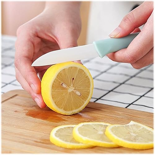 Miniatura 9 de WWZJ Paquete de 6 cuchillos de cerámica para pelar con cubierta de cuchillo cuchillos de cerámica ligeros cuchillo pequeño para frutas y verduras