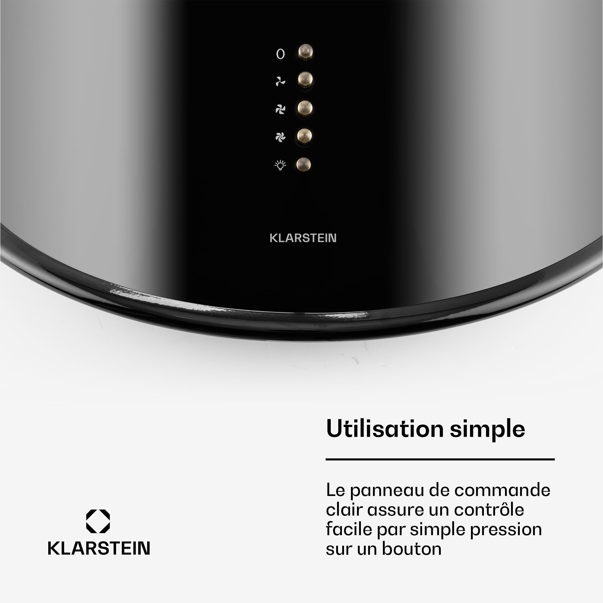 Klarstein Lumio Neo Campana extractora retro (60cm, 610 m³/h, clase A, acero inoxidable, 3 niveles de potencia, atractivo diseño, filtro grasa apto para lavavajillas) - negro