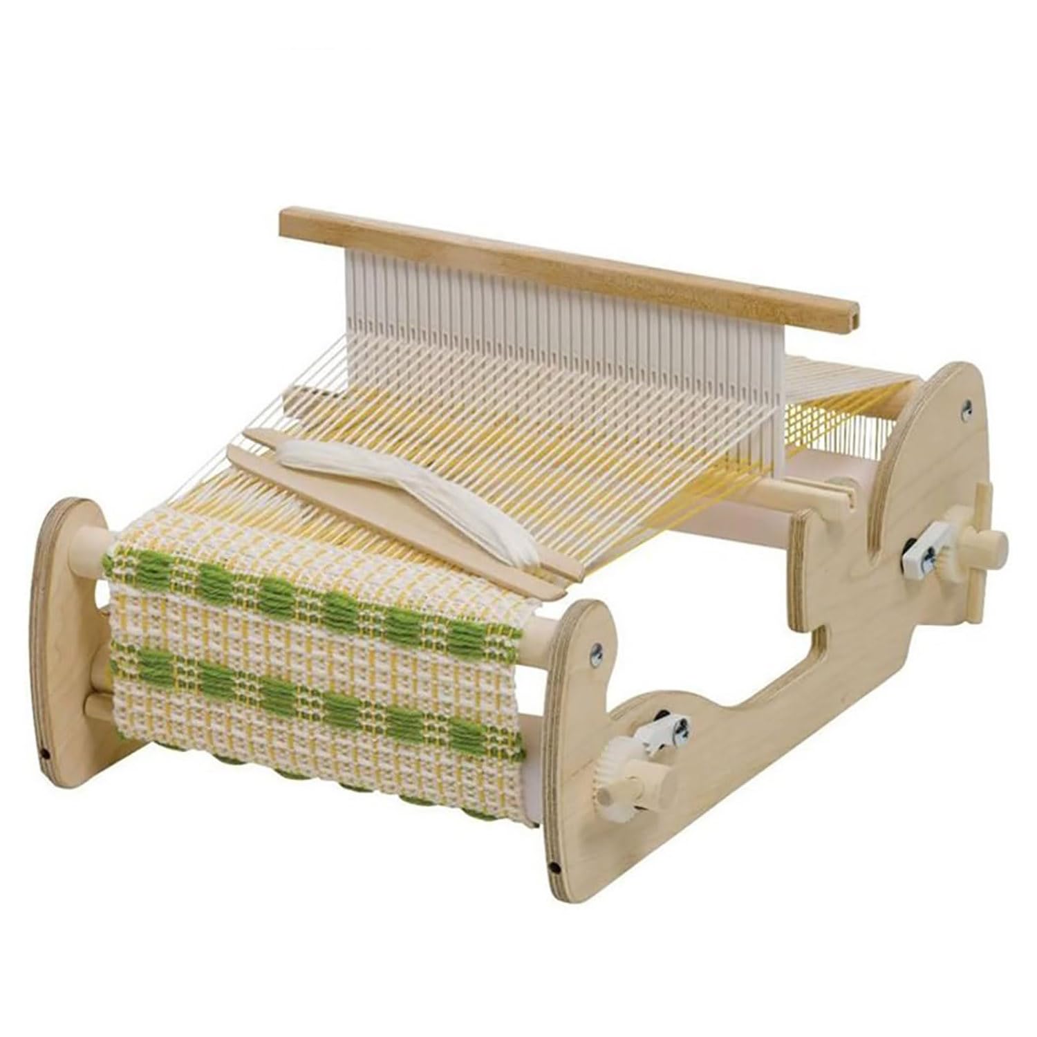 Specifiche del prodotto: Nome: Kit telaio per tessitura in legno Materiale: Legno Dimensioni: 550*425*800 mm Peso: 5 kg Articoli adatti: sciarpe, piccoli runner da tavolo, sottobicchieri, tovagliette
