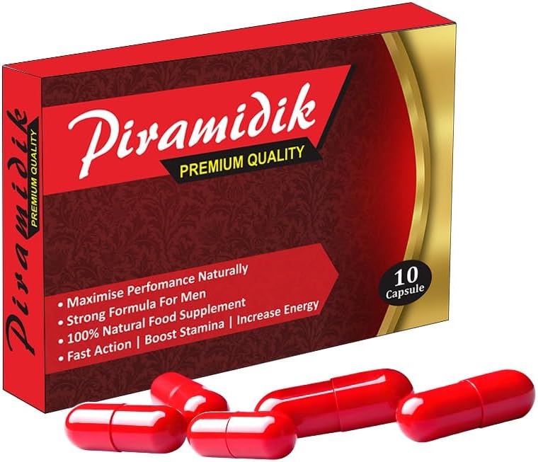Ultra Strong New Piramidik – (10 Pack) New & Effective 700mg Ginseng & MACA Complex Herbal Supplement for Men – Performance, Energy, Stamina & Endurance, 100% Natural